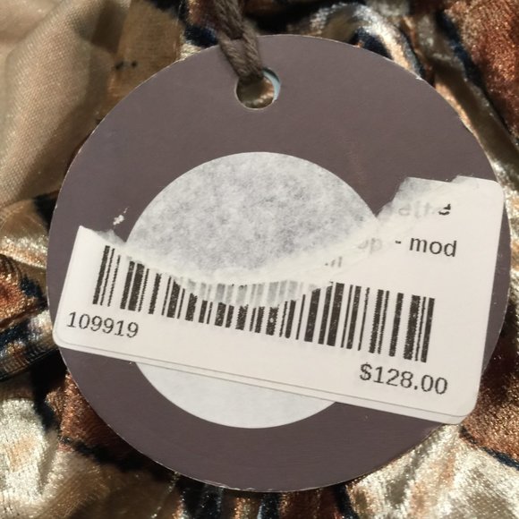 Nwt Eva Franco Glamorous One Shoulder Top Abstract Crushed Velvet Blouse Size 4 - Picture 12 of 15